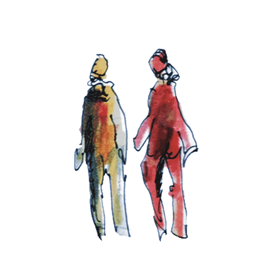 Ein Bild von Menschen, die sich unterhalten. Sie haben Kontakt.